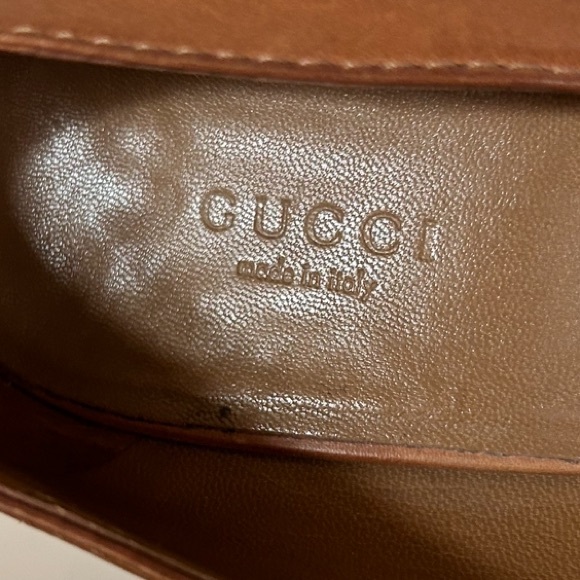 GUCCI Brogue Tan Leather Peep Toe Wedges | 41.5 - Picture 8 of 12